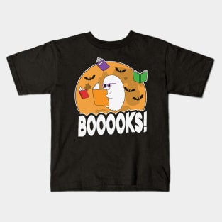 Booooks! Funny Ghost Reading Books Cute Halloween Gift For Book Lovers Kids T-Shirt